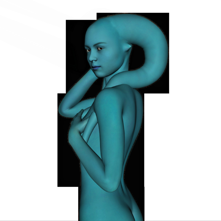 1girl 1girl 1girl 3d alien ass ass blue_skin breasts female_only nude nude_female posing render solo_female twi'lek xnalara xps