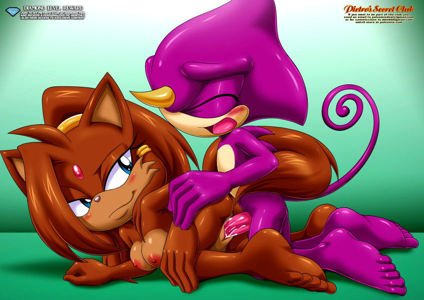 1girl bbmbbf character_request doggy_position espio_the_chameleon full_body mobius_unleashed nipples palcomix pietro's_secret_club sega sonic_(series) sonic_the_hedgehog_(series) tagme vaginal vaginal_penetration
