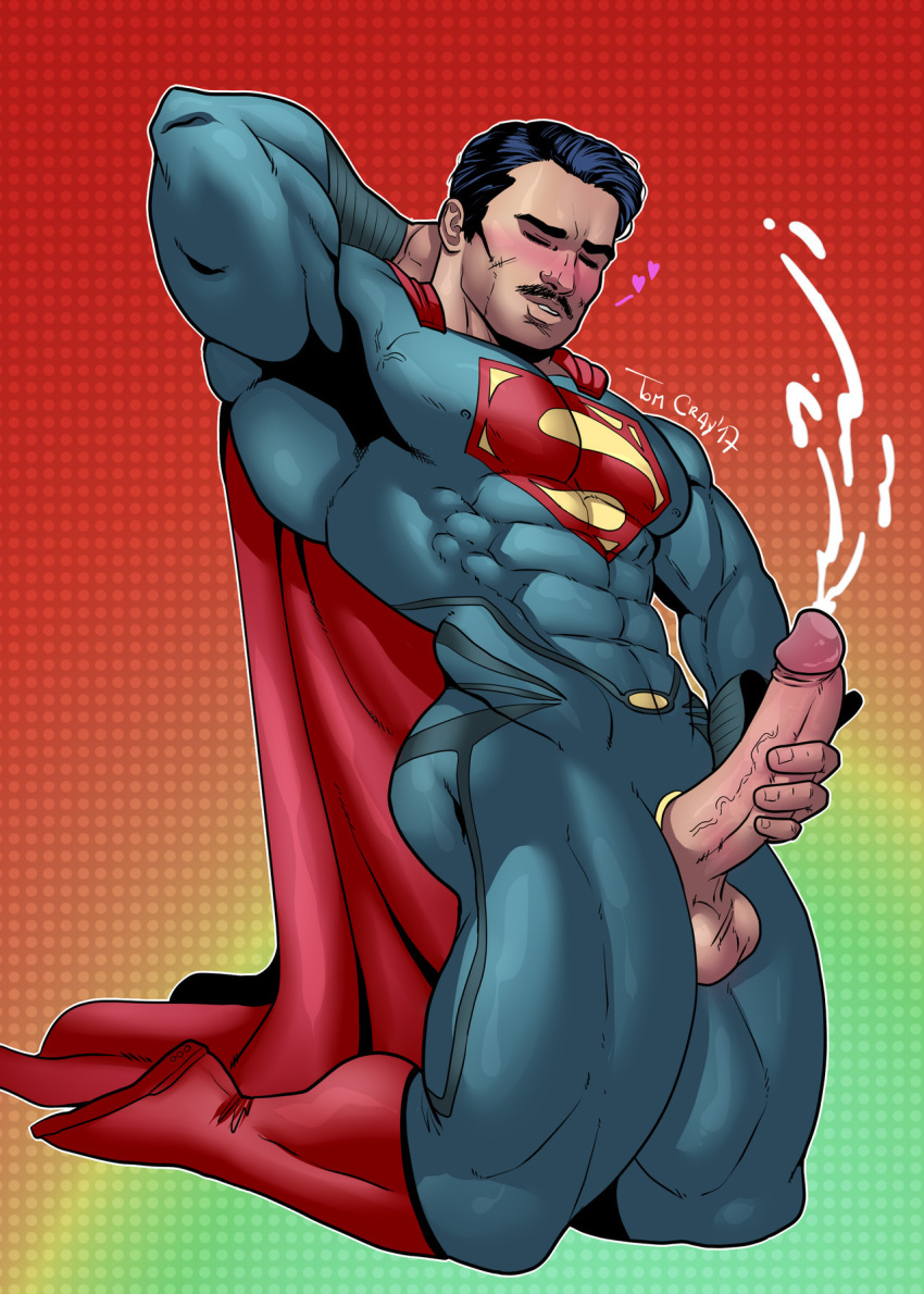 clark_kent cum cumming cumming_penis dc_comics ejaculation hand_on_penis handjob holding_penis justice_league male masturbation muscle muscles penis showing_penis superman superman_(series)