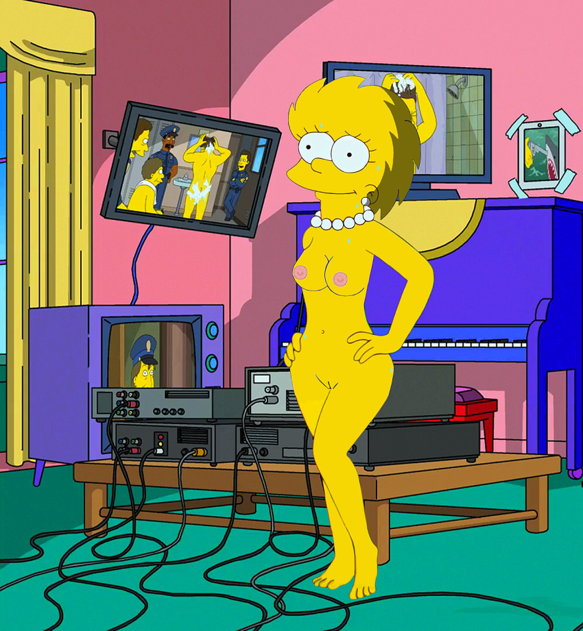 breasts hands_on_hips lisa_simpson nipples nude shaved_pussy smile the_simpsons