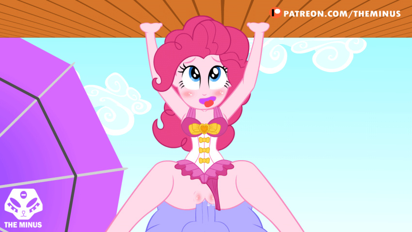 1boy 1girl animated equestria_girls friendship_is_magic gif male/female my_little_pony one-piece_swimsuit pinkie_pie pinkie_pie_(mlp) sex swimsuit swimsuit_aside theminus vaginal vaginal_penetration