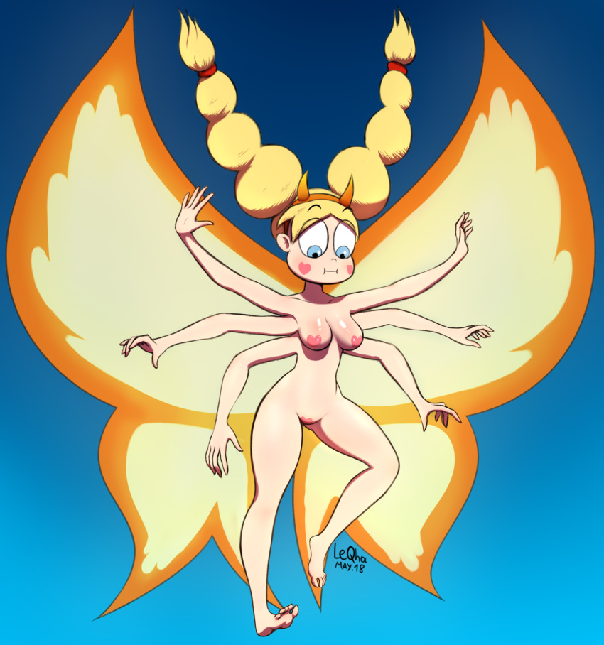 big_breasts breasts disney female heart heart_c-string heart_pasties hearts leqha mewberty mewberty_girl mewberty_wings nipples nude six_arms solo star_butterfly star_vs_the_forces_of_evil