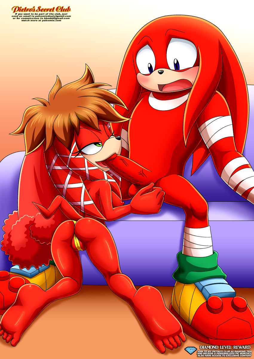 archie_comics bbmbbf cameltoe fellatio full_body green_eyes incest knuckles_the_echidna lara-le large_ass mobius_unleashed mother_and_son oral palcomix red_hair sega sonic_(series) sonic_archie sonic_boom sonic_the_hedgehog_(series) thong