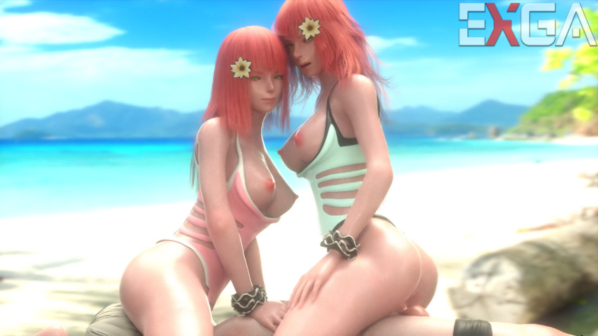 3d android ass beach big_ass big_breasts blender bounce bouncing bouncing_ass bouncing_breasts breasts clothed clothed_sex clothing devola exga facesitting ffm_threesome gif girl_on_top hardcore milf nier nier:_automata ocean on_top outside popola pussylicking red_hair redhead reverse_spitroast riding sweat threesome twins vaginal yorha_no._9_type_s
