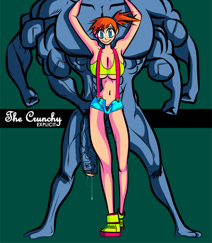 1girl abs big_breasts four_arms huge_penis machamp male misty muscle orange_hair pokemon thecrunchy