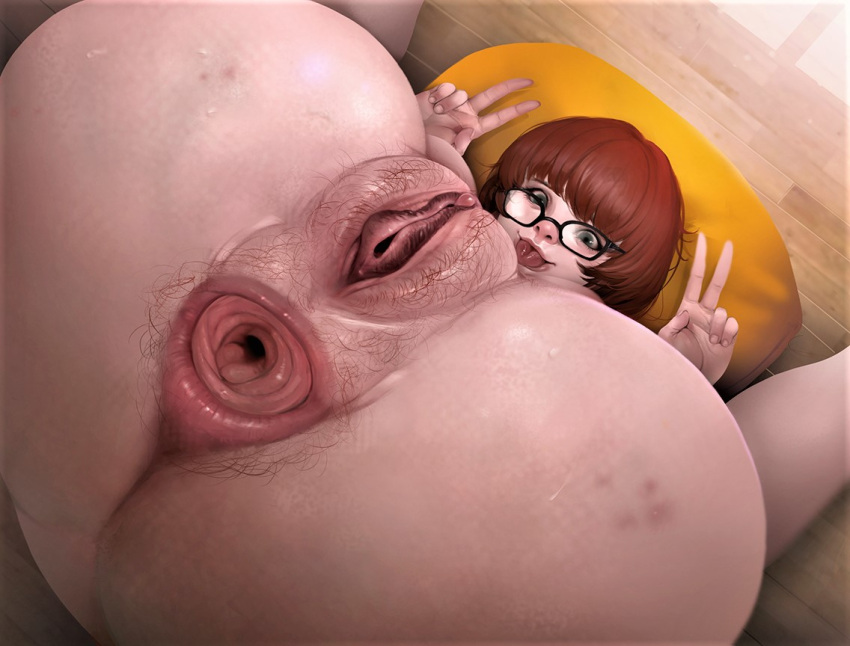 ass gaping_anus glasses legs_up nude pussy pussy_lips scooby-doo velma_dinkley