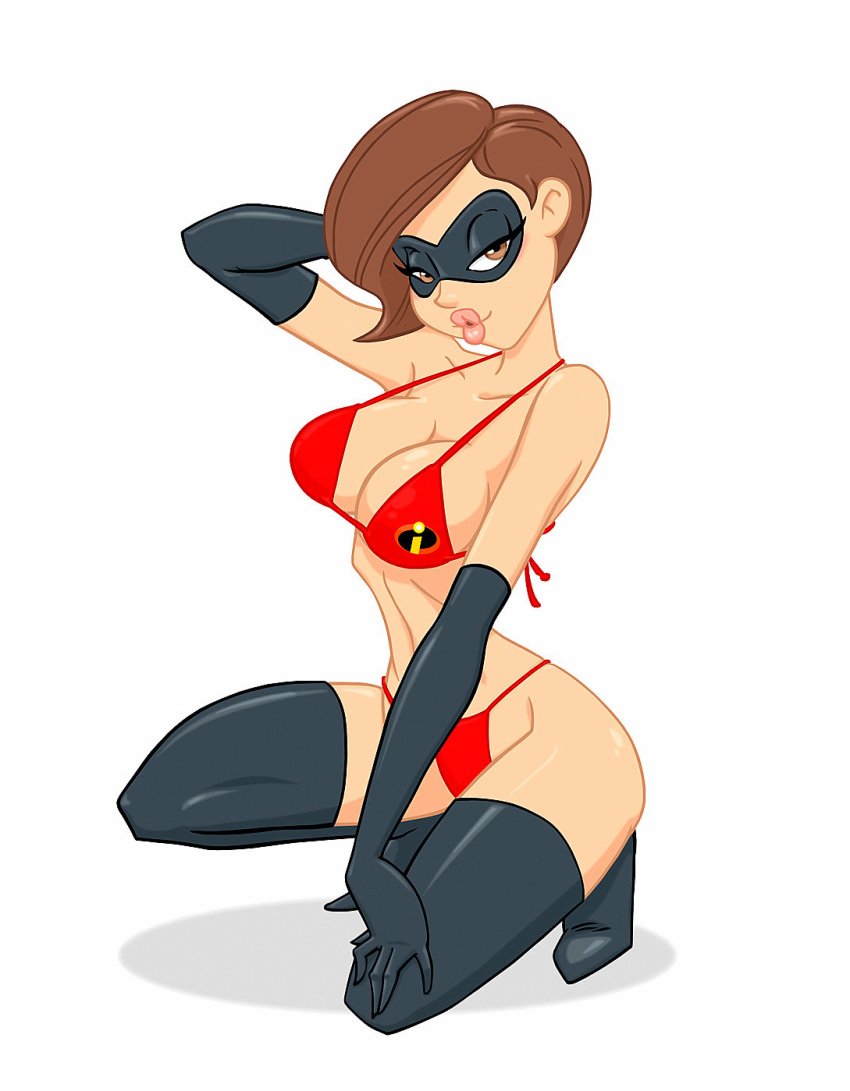 boots bra breasts gloves helen_parr mask panties the_incredibles thighs