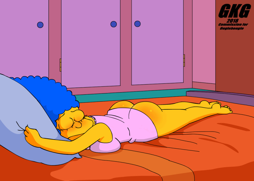 ass bed bedroom gkg marge_simpson nightgown pillow sleeping the_simpsons