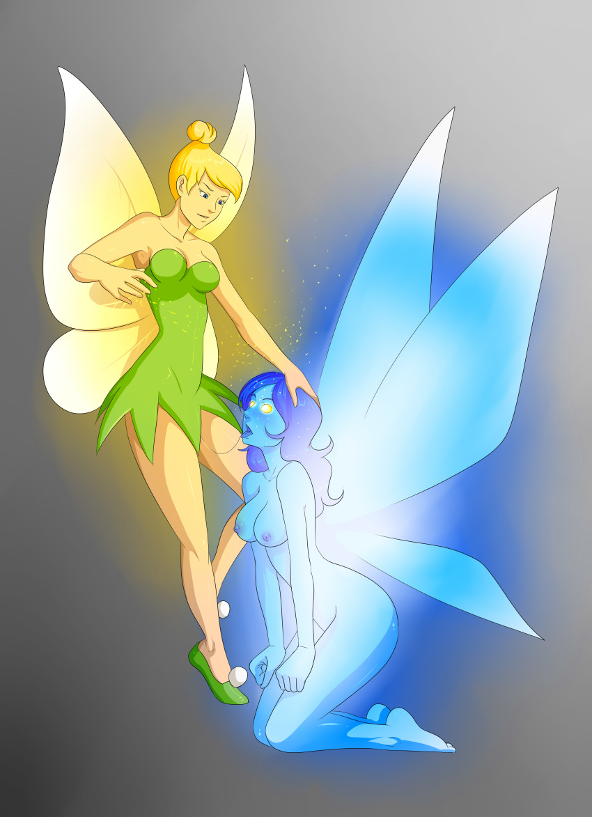 2_girls 2girls areolae ass big_ass big_breasts breasts crossover disney disney_fairies fairy fairy_wings female female/female female_only navi nipples nude ocarina_of_time oo_sebastian_oo peter_pan pussylicking the_legend_of_zelda tinker_bell wings yuri