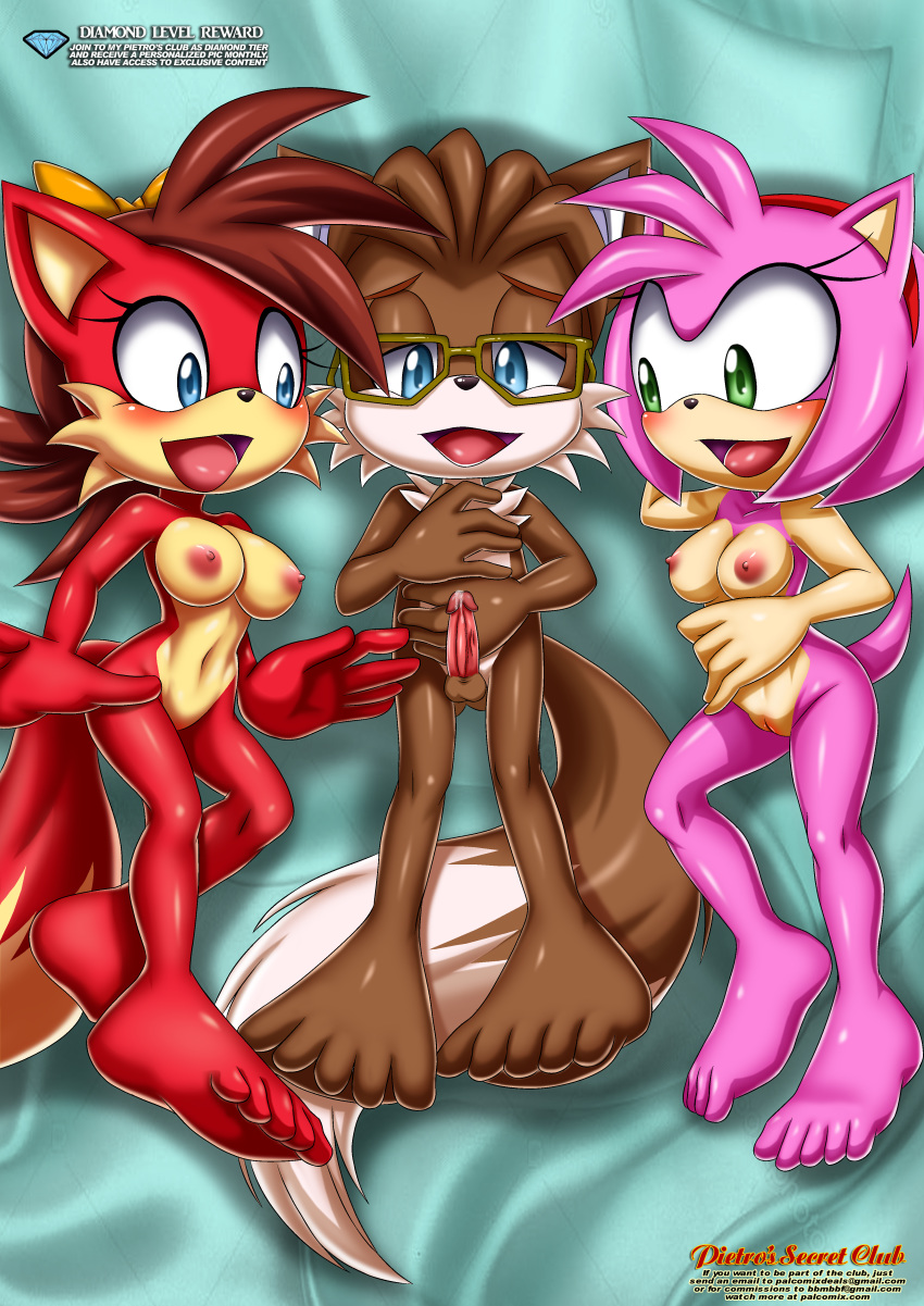 amy_rose archie_comics bbmbbf character_request feet fiona_fox full_body mobius_unleashed palcomix pietro's_secret_club sega sonic_(series) sonic_the_hedgehog_(series) william_(mobius_unleashed)