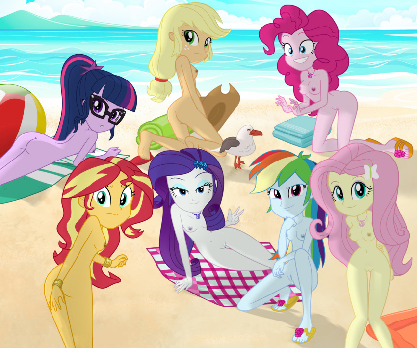 7girls applejack applejack_(mlp) ass beach bracelets breasts charliexe equestria_girls female female_only fluttershy fluttershy_(mlp) friendship_is_magic hairless_pussy long_hair looking_at_viewer lying multiple_girls my_little_pony nude older older_female outdoor outdoor_nudity outside pinkie_pie pinkie_pie_(mlp) pussy rainbow_dash rainbow_dash_(mlp) rarity rarity_(mlp) standing sunset_shimmer sunset_shimmer_(eg) twilight_sparkle twilight_sparkle_(mlp) young_adult young_adult_female young_adult_woman