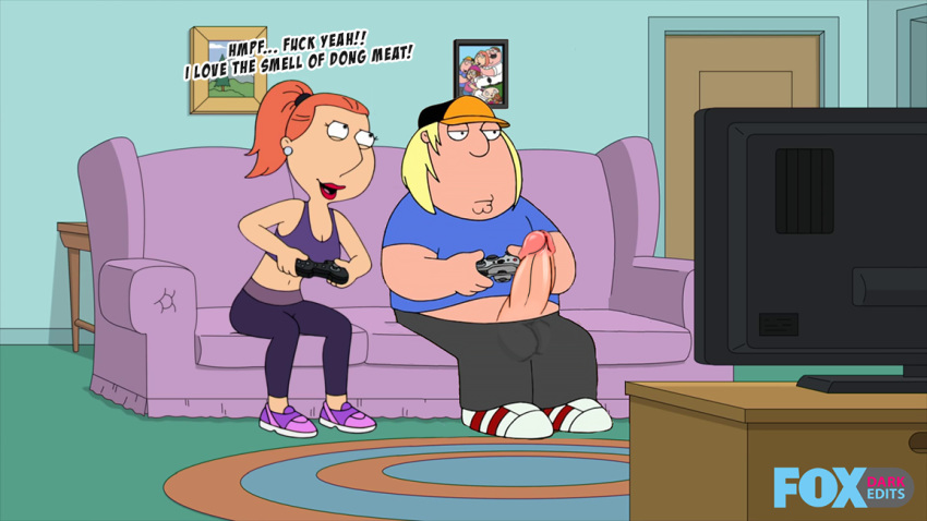 chris_griffin family_guy foxdarkedits incest lois_griffin musk playing_video_games