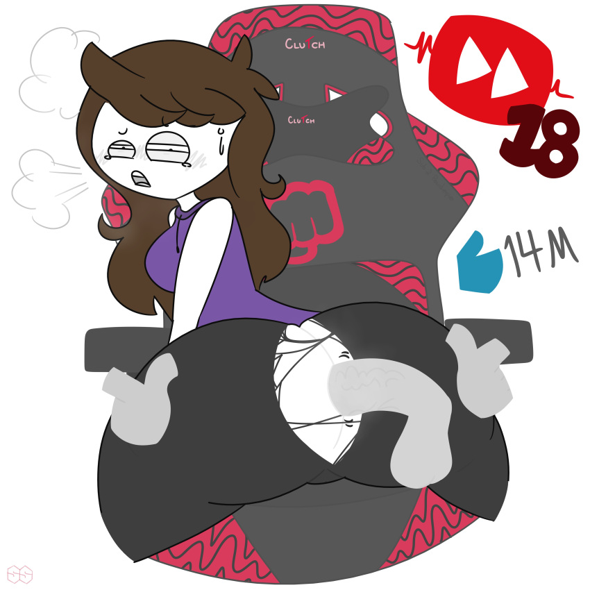 1boy 1girl ahegao anal anal_insertion anal_sex asian ass black_eyes breasts breath brown_hair butt_crack cameltoe chair clothing curvaceous curvy domination female from_behind gaming gaming_chair grey_skin human humanoid jaiden_animations large_ass large_penis long_hair looking_back looking_pleasured male male/female medium_breasts messy_hair pants penis pewdiepie pussy rewind sex slobbyslapper sweat sweatdrop teeth thick_penis thick_thighs tight_clothing tongue torn_clothes yoga_pants youtube youtube_rewind youtuber