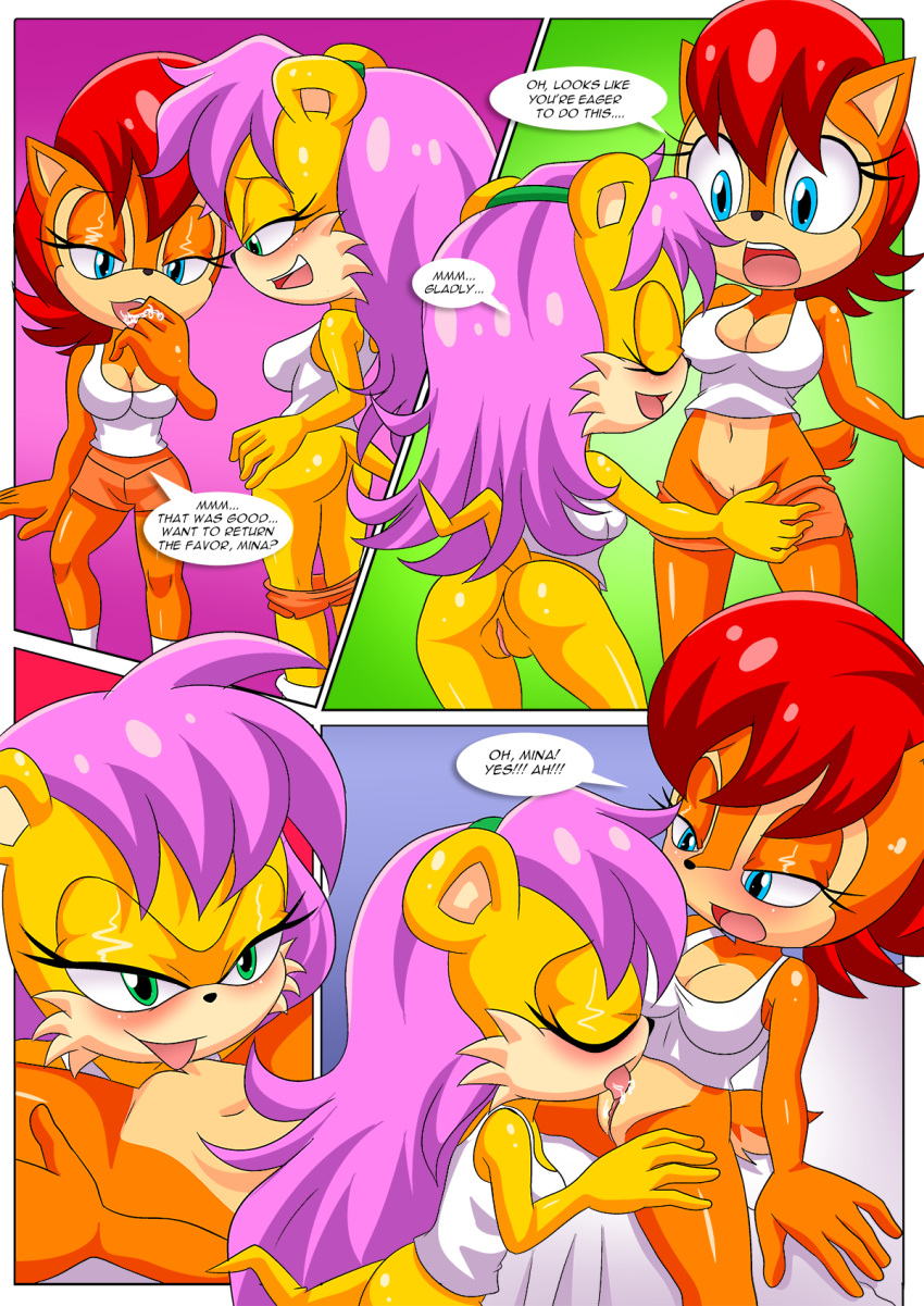 archie_comics bbmbbf hooters mina_mongoose mobian_hooters mobius_unleashed palcomix sally_acorn sega sonic_(series) sonic_the_hedgehog_(series)