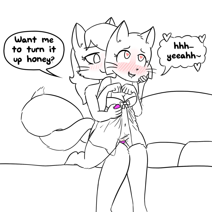 1girl 2019 2_girls 2girls ahegao anon232 anthro babydoll bittersweet_candy_bowl blush breast_grab breasts cat clothing dialogue digital_media_(artwork) domination duo english_text feline female/female female_only fur furry hair hand_on_chest hand_on_face high_res lingerie looking_pleasured lucy_(bcb) mammal nightgown open_mouth penetration pussy sandy_(bcb) sex_toy simple_background smile speech_bubble submissive tail_coil teen text vaginal vaginal_penetration vibrator webcomic white_fur yuri