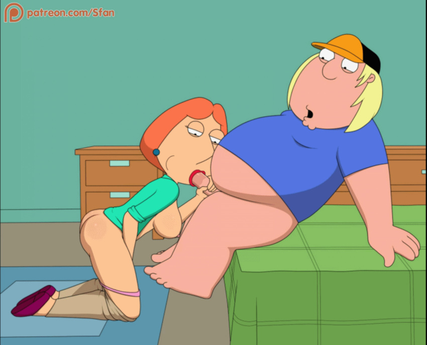 animated animated_gif chris_griffin deepthroat family_guy fellatio gif gulp lois_griffin mother's_duty mother_and_son oral
