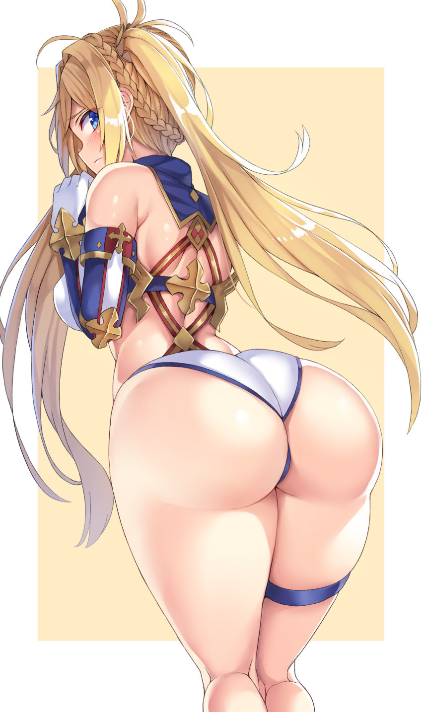 big_ass big_breasts blush bradamante_(fate) bradamante_(fate/grand_order) cute embarrassed fate/grand_order fate_(series) huge_ass looking_at_viewer looking_back twin_tails