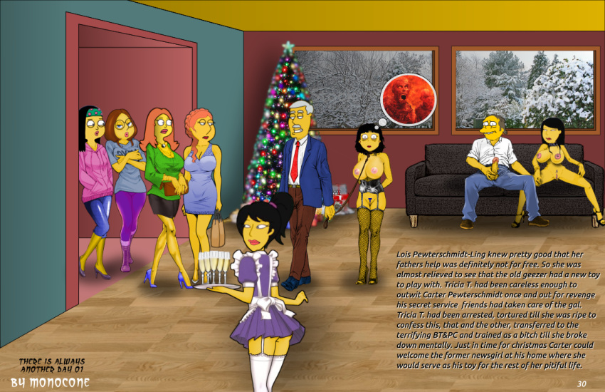 1girl aged_up american_dad carter_pewterschmidt clothing eddie_muntz family_guy francine_smith hayley_smith high_heels huge_breasts human human_only incest lois_griffin mammal meg_griffin monocone shaved_pussy stockings the_simpsons tricia_takanawa yellow_skin