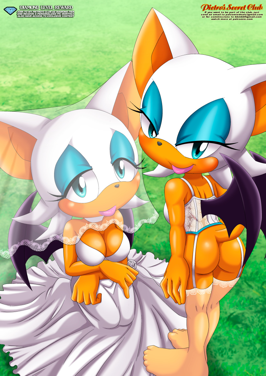 ass bbmbbf blush bride cleavage feet full_body lingerie mobius_unleashed palcomix pietro's_secret_club rouge_the_bat sega semi_nude sex_after_wedding sonic_(series) sonic_the_hedgehog_(series) wedding_day wedding_dress