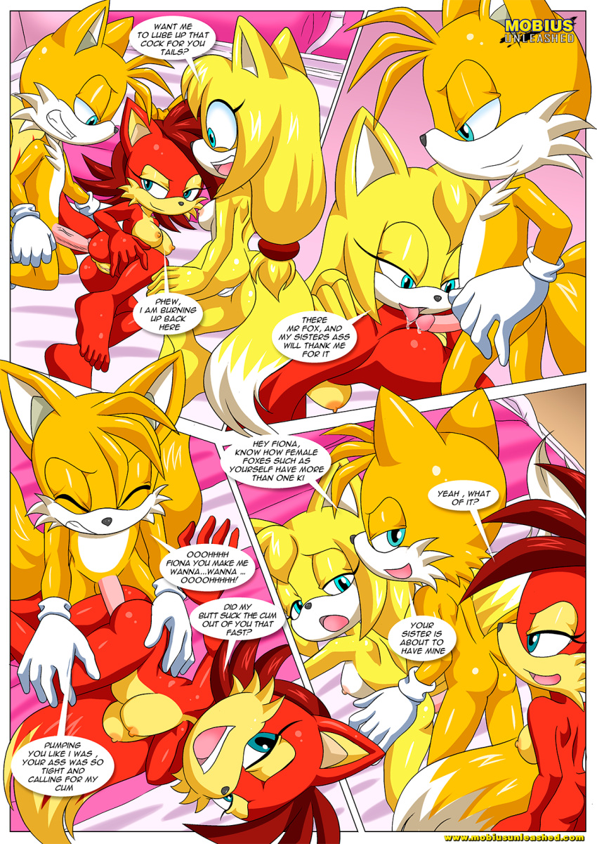 a_cock_among_siblings archie_comics bbmbbf breasts fiona_fox impregnation licking_penis miles_"tails"_prower mobius_unleashed palcomix sega sonic_(series) sonic_boom sonic_the_hedgehog_(series) threesome zooey_the_fox