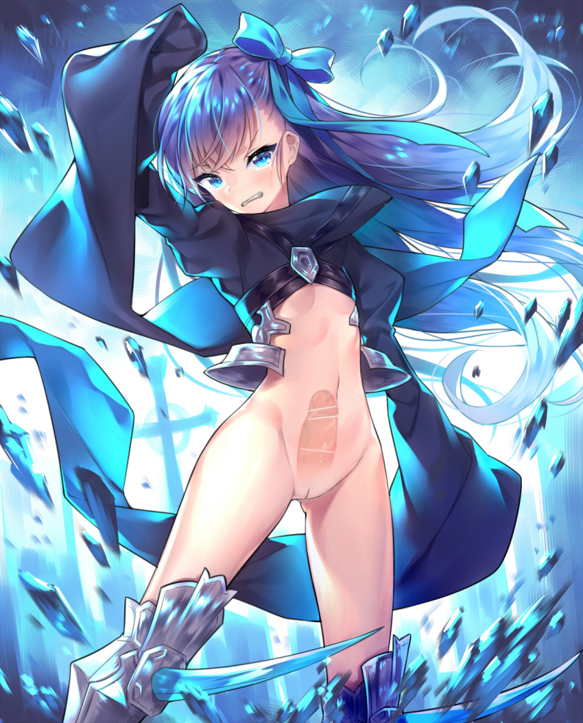1girl ass blue_eyes blush bowtie fate/extra fate/extra_ccc fate/grand_order fate_(series) flat_chest flat_chested half_naked looking_at_viewer meltlilith meltryllis penis penis_in_pussy purple_hair pussy thick_thighs thighhighs thighs type-moon x-ray