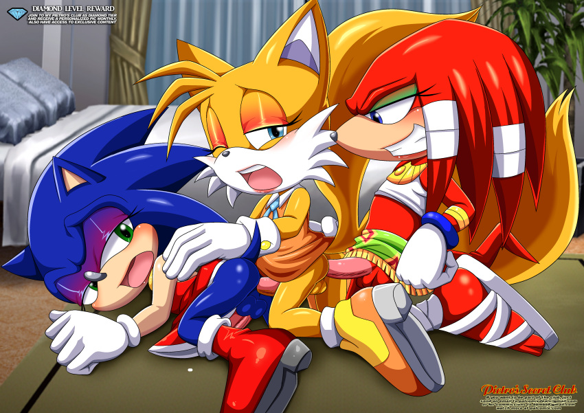 anal ass bbmbbf crossdressing doggy_position grin knuckles_the_echidna love_train makeup male/male male_only miles_"tails"_prower mobius_unleashed palcomix penis pietro's_secret_club sega sonic_(series) sonic_the_hedgehog sonic_the_hedgehog_(series) tails yaoi