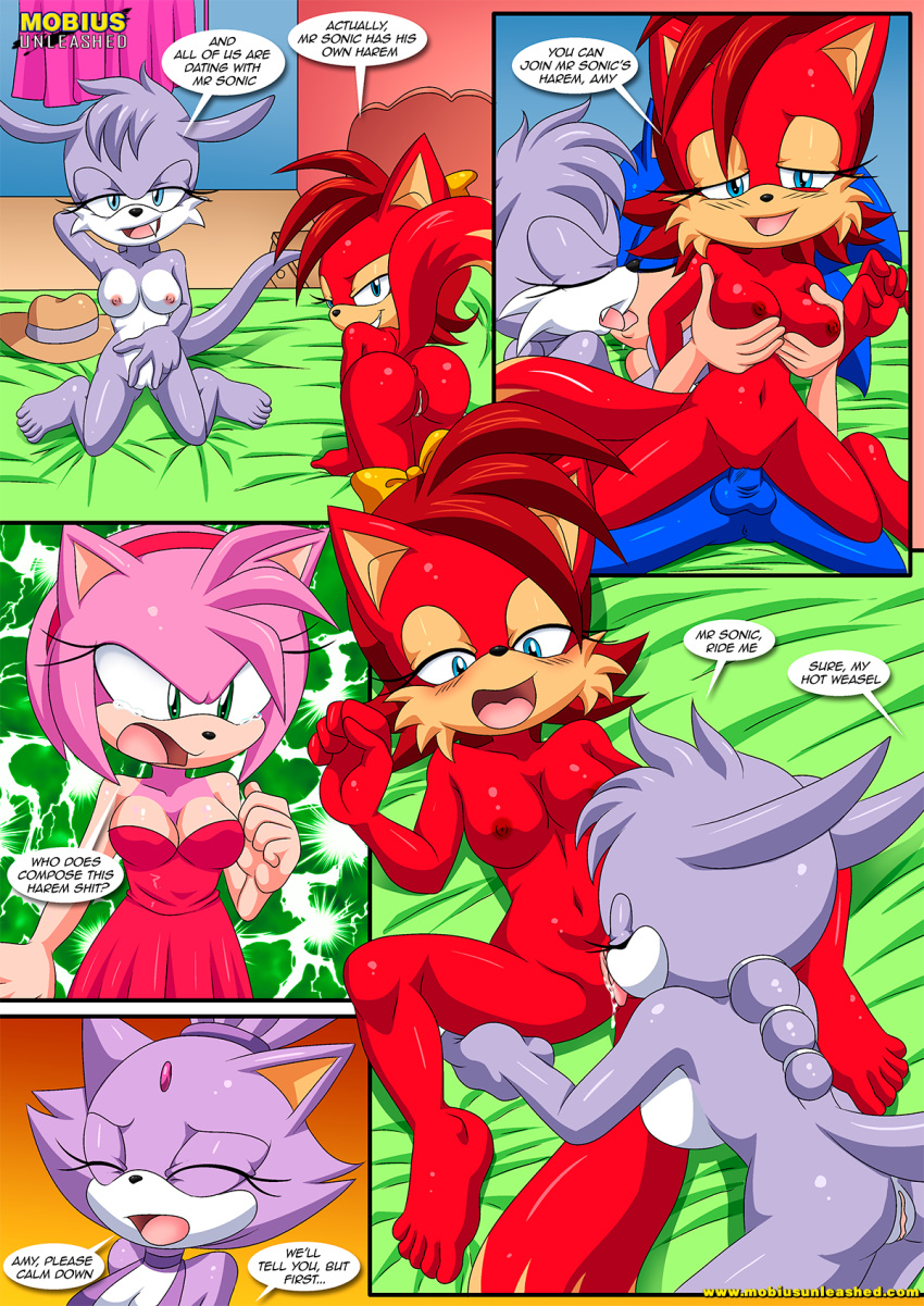 amy_rose archie_comics bbmbbf blaze_the_cat burning_love fiona_fox mobius_unleashed nicolette_the_weasel palcomix pussy sega sonic_(series) sonic_the_hedgehog sonic_the_hedgehog_(series)