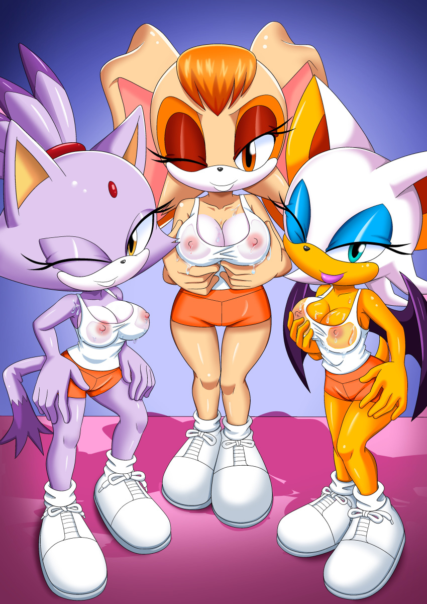 bbmbbf blaze_the_cat breasts erect_nipples hooters mobian_hooters mobius_unleashed palcomix rouge_the_bat sega sonic_(series) sonic_the_hedgehog_(series) vanilla_the_rabbit