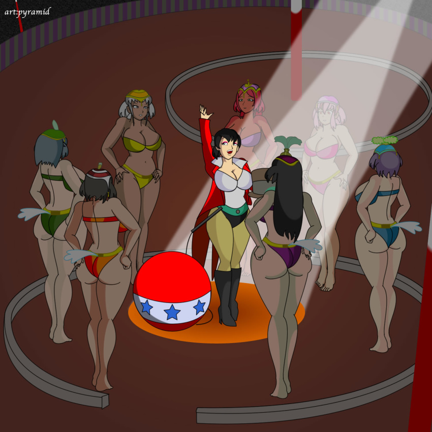 ass_up ball big_ass big_breasts boonby_(fan_character) breasts catty circus dumbo giddy hands_on_head human_version matriarch multiple_girls parody prissy public pussy pyramid_(artist) pyramid_girls ringmaster sexy shinny_(fan_character) sitting_on_person sonnya_(fan_character) yuri
