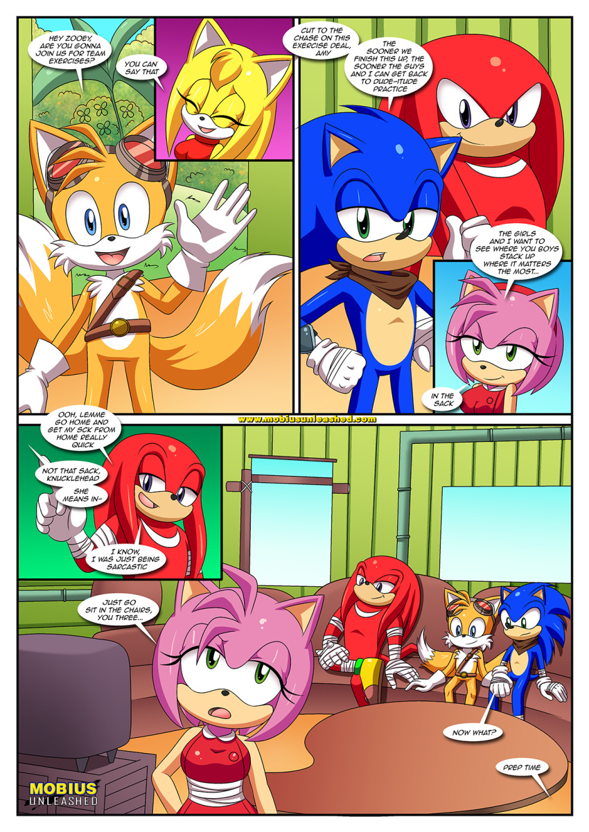 amy_rose bbmbbf comic knuckles_the_echidna miles_"tails"_prower mobius_unleashed palcomix sega sexy_boom sonic_boom sonic_the_hedgehog sonic_the_hedgehog_(series) zooey_the_fox