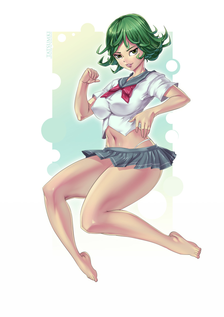 1girl big_breasts bokuman breasts female female_only one-punch_man school_outfit schoolgirl solo solo_female tatsumaki
