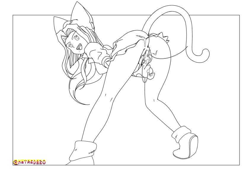 1girl absurd_res cat_ears cat_tail catgirl cum cum_in_pussy cum_inside female_focus female_only female_solo hair hat high_res hotred is is_(artist) looking_at_viewer looking_back monochrome no_panties open_mouth princess_sara_(sonic) pussy sega skirt skirt_lift smile solo_female solo_focus sonic_(series) sonic_the_hedgehog:_the_movie spread_pussy spreading tail