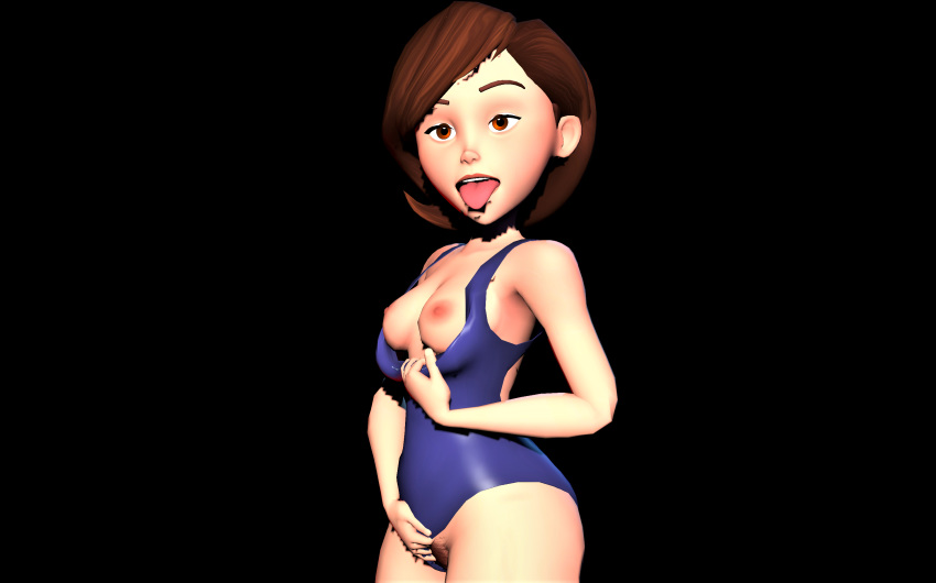 ass breasts flashing helen_parr nipples pubic_hair pussy swimsuit the_incredibles thighs tongue_out