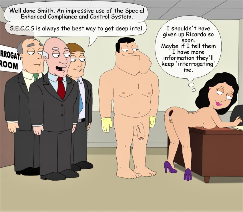 american_dad ass bent_over bonnie_swanson crossover family_guy gaping_anus nude shaved_pussy sideboob stan_smith thighs