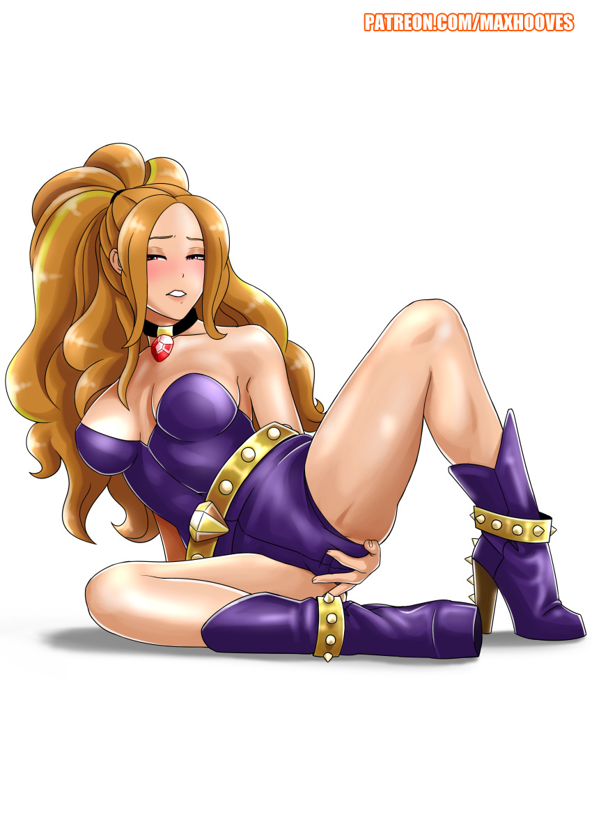 1girl adagio_dazzle adagio_dazzle_(eg) big_breasts blush boots breasts clothed equestria_girls female female_only fingering fingering_self fingering_through_clothes friendship_is_magic heeled_boots high_heel_boots long_hair looking_at_viewer lying my_little_pony older older_female rambon7 solo young_adult young_adult_female young_adult_woman