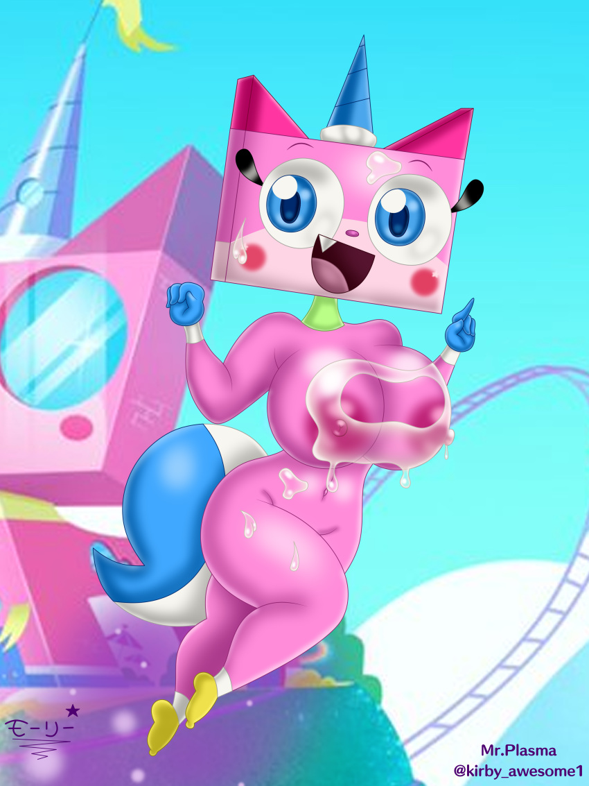 1girl anthro breasts breasts cum cum_on_breasts cum_on_pussy cute looking_at_viewer nipples princess superstarplasma thicc unikitty