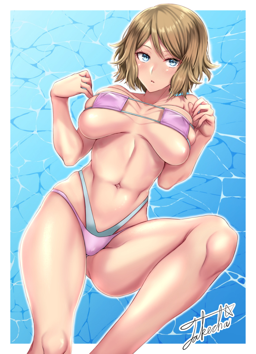 1girl alluring big_breasts bikini cleavage legs nintendo pokemon pokemon_(anime) pokemon_xy pokemon_xy_(anime) posing serena serena_(pokemon) takecha