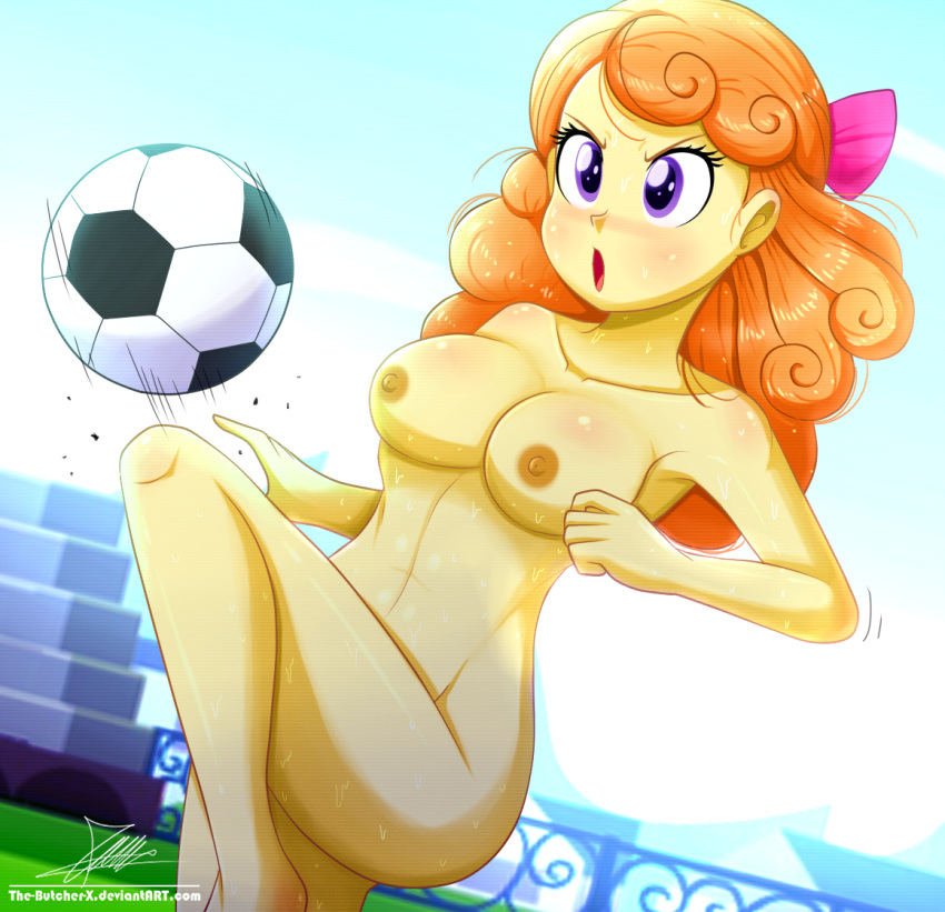 1girl breasts equestria_girls female football_(ball) friendship_is_magic my_little_pony nude the-butch-x the-butcher-x