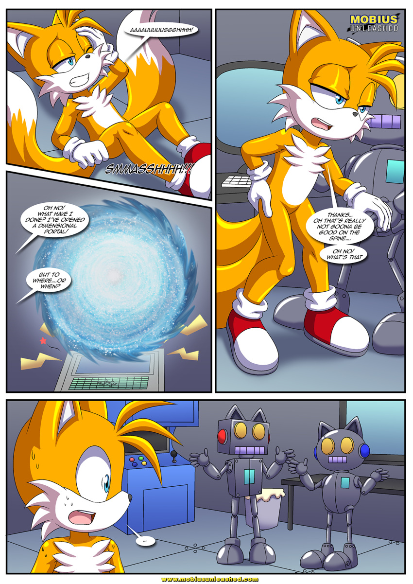bbmbbf comic go_fuck_yourself,_tails_(comic) miles_"tails"_prower mobius_unleashed palcomix robots sega sonic_the_hedgehog_(series) sweating