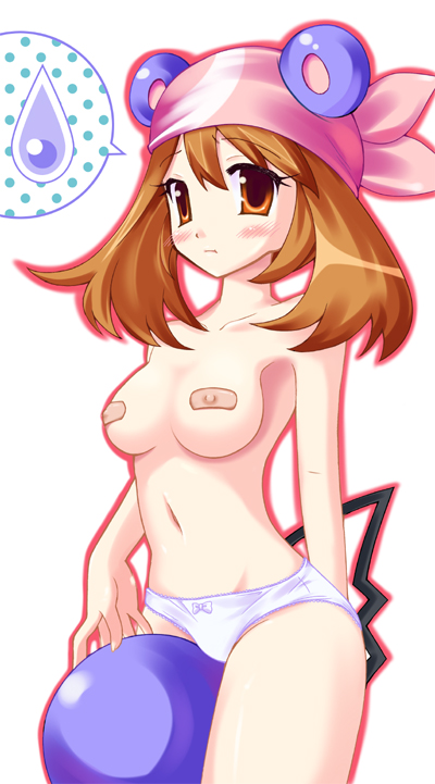 breasts erect_nipples haruka(pokemon) marill may pokemon topless.