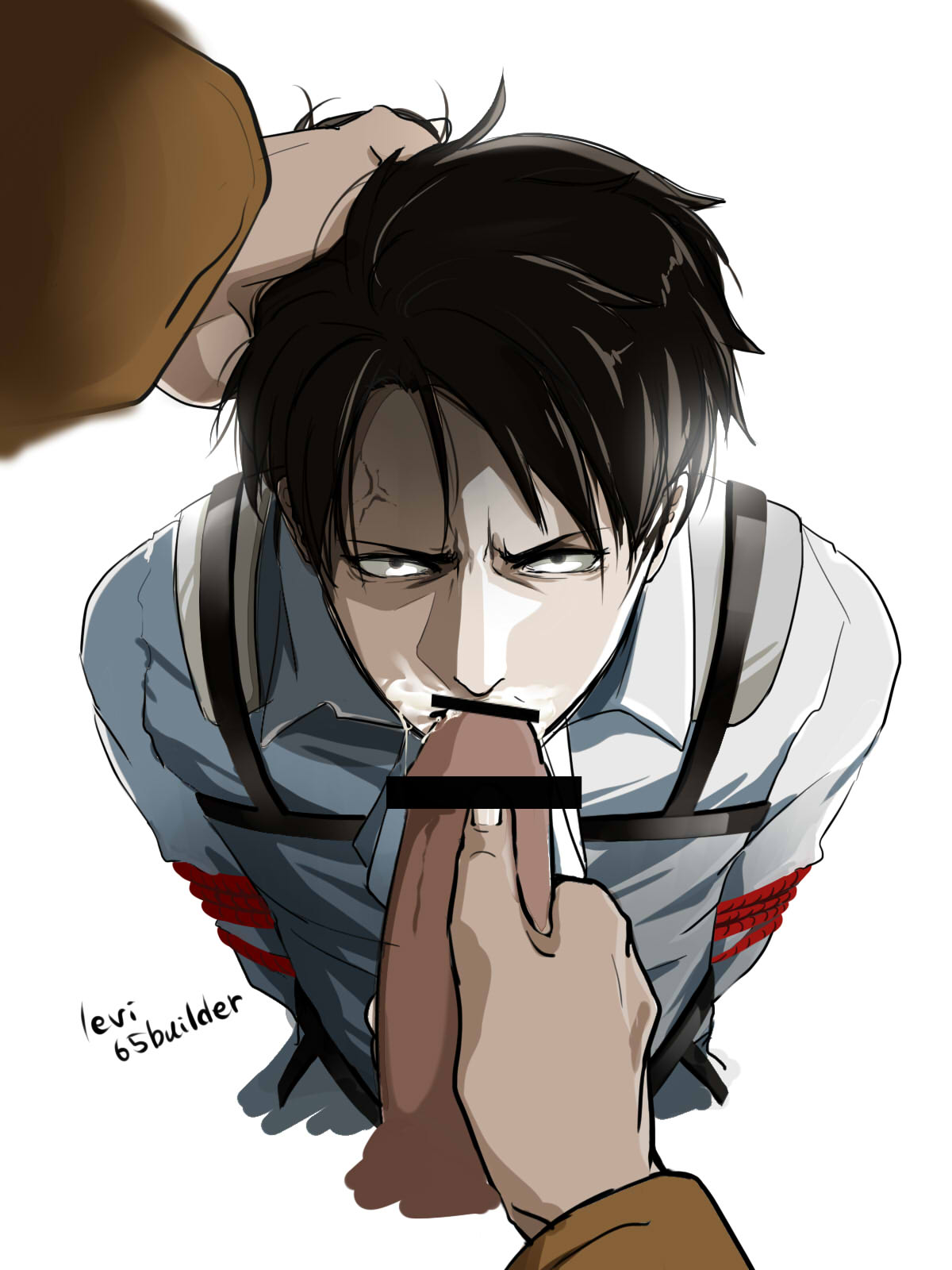 2boys attack_on_titan forced_oral levi_ackerman male male/male male_only ya...