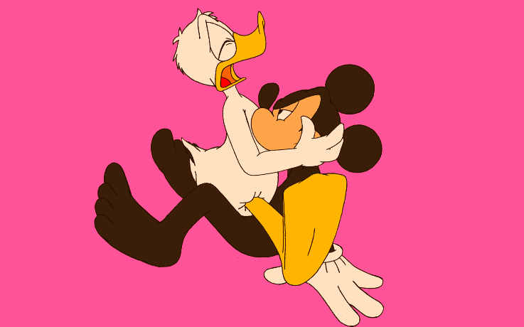 disney donald_duck mickey_mouse pink_background tagme.