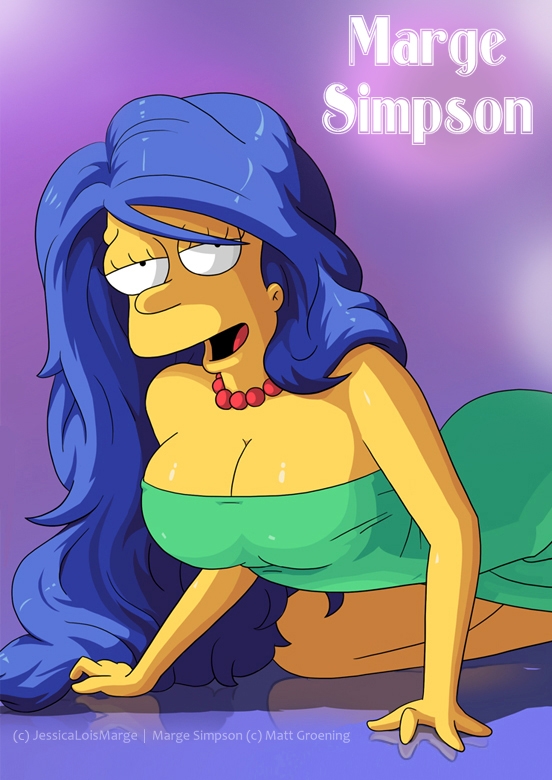 blue_hair hair jessicaloismarge(artist) looking_at_viewer marge_simpson the...