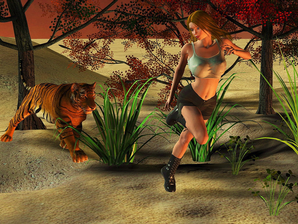 3d animal beastiality feline female feral human interspecies tiger zoo.