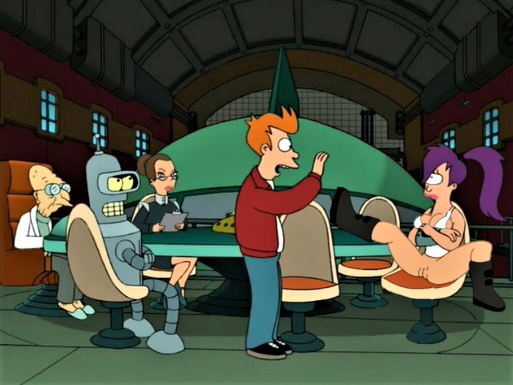 boots bottomless futurama no_panties philip_j.fry shaved_pussy spread_legs ...