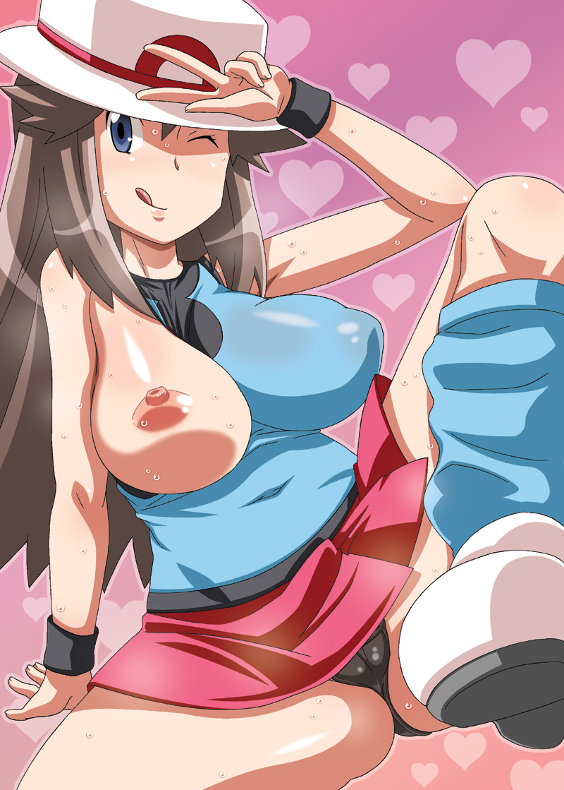 Xbooru - blue (pokemon) blush breast slip breasts nipples no