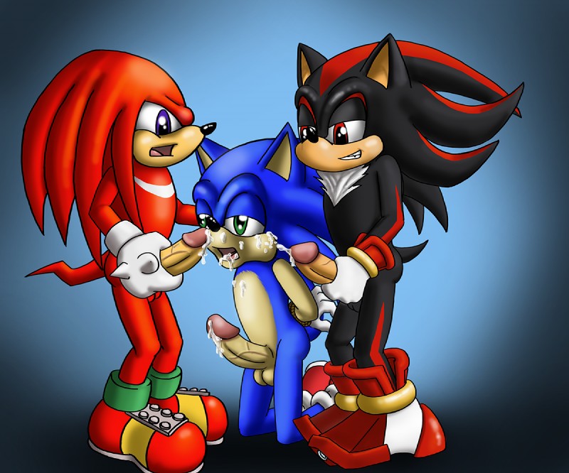 cum cute furry gay knuckles_the_echidna penis shadow_the_hedgehog sonic son...