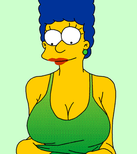 big_breasts breast_drop breasts flashing flashing_breasts gif marge_simpson plucking ...