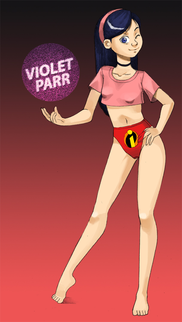 belly disney feet female kevinsano navel pixar solo the_incredibles violet_parr...