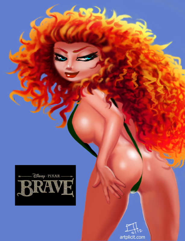 brave brave(copyright) disney merida nude pose princess_merida red_hair.